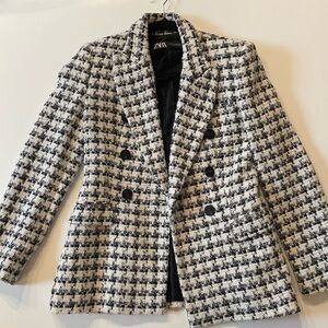 ZARA HOUNDSTOOTH BLAZER XS